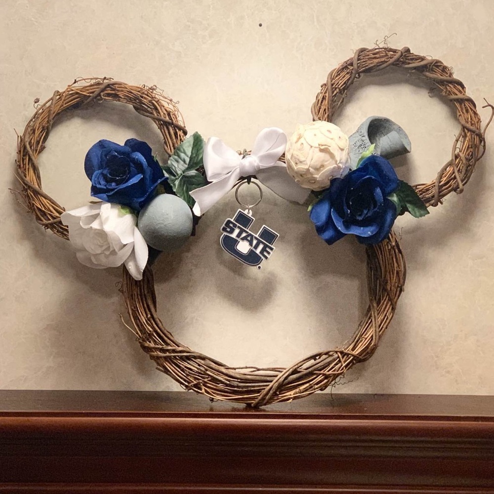 Made-to-Order Mickey-Shaped College Wreath